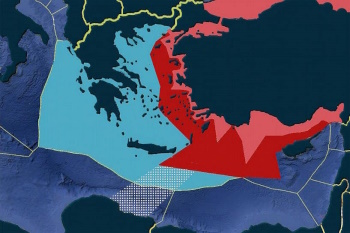 Χάρτης με τις ΑΟΖ στην ανατολική Μεσόγειο κατά την Τουρκία